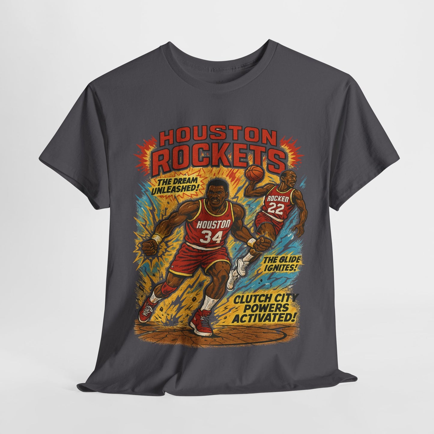 Houston Rockets Unisex Heavy Cotton Tee | Vintage Sports Shirt, Basketball Gift, Retro Sports Tee, Casual Wear, Fan Apparel