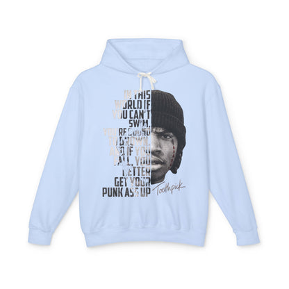 Toothpick Graphic Hoodie — 'In This World If You Can't Swim' Portrait Hoodie