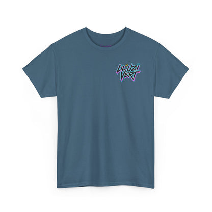Lil Uzi Graphic Tee — Retro Neon Logo & Photo Back Print