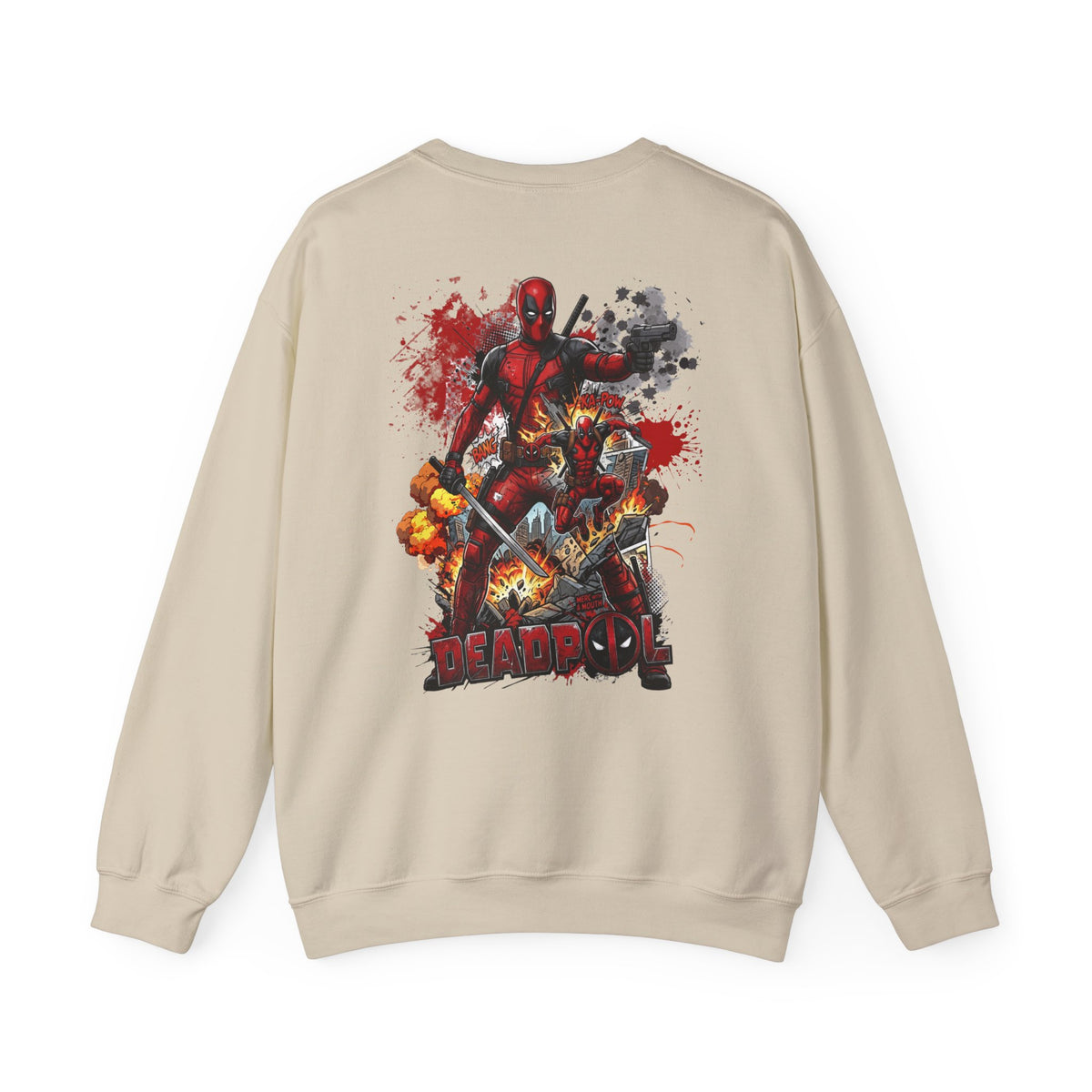 Deadpool Graphic Sweatshirt – Comic Superhero Crewneck