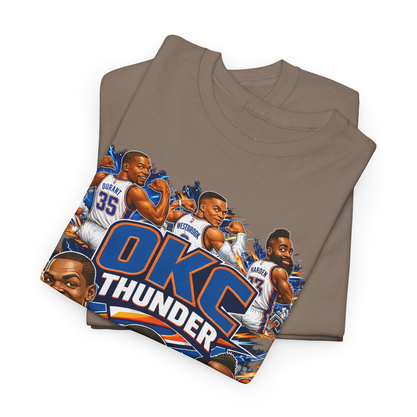 OKC Thunder Caricature Basketball T-Shirt — Team Players Graphic Tee