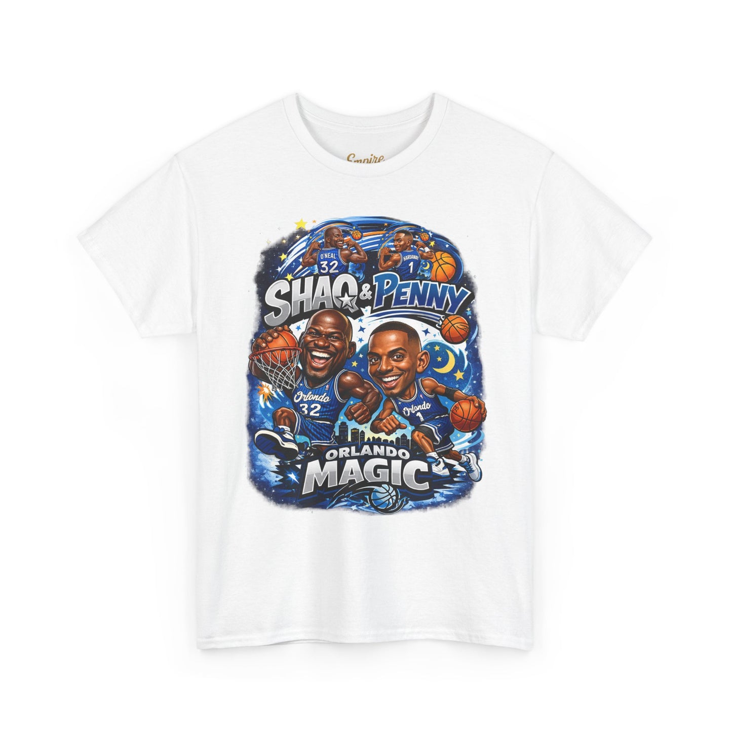 Orlando Magic Basketball Tee — Shaq & Penny Retro Cartoon Design