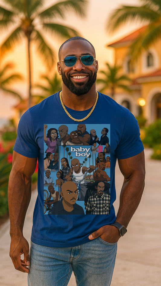 Baby Boy Unisex Heavy Cotton Tee - Retro Cartoon Design