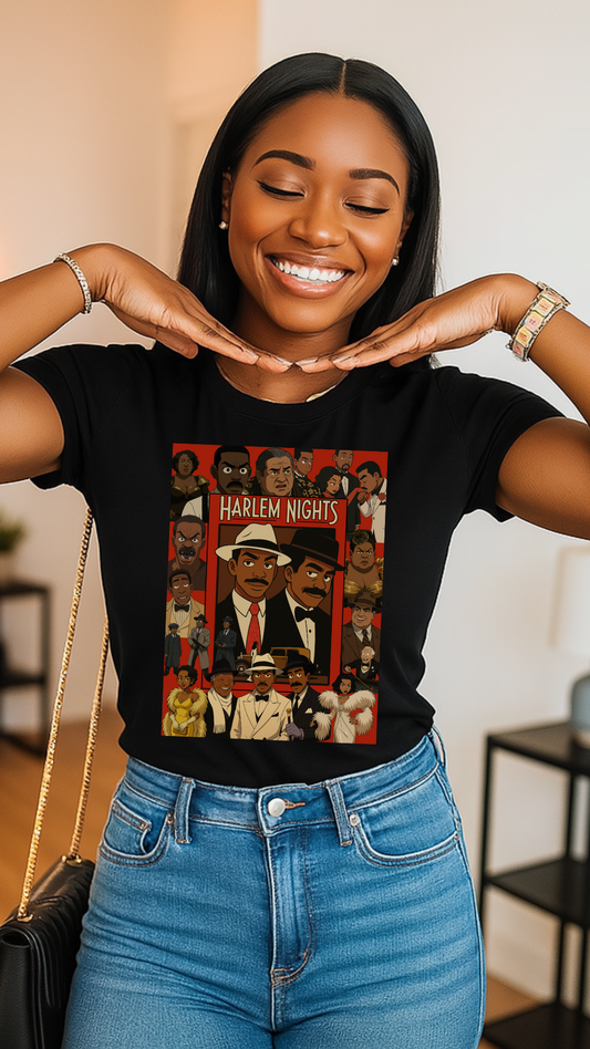 Harlem Nights Unisex Heavy Cotton Tee - Vintage Style Graphic T-Shirt for Movie Lovers