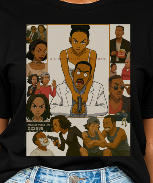 "A Thin Line" Unisex Heavy Cotton Tee - Artistic Tribute Design