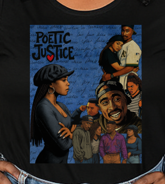 Poetic Justice Unisex Heavy Cotton Tee - Vintage Graphic T-Shirt, Hip-Hop Fashion