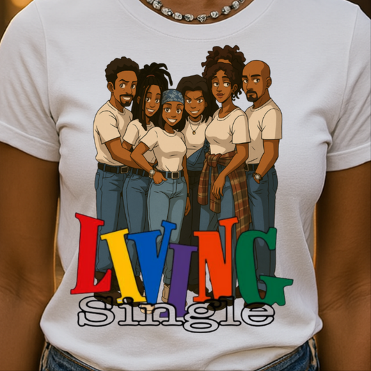 Living Single Unisex Heavy Cotton Tee - Nostalgic TV Show T-Shirt for Fans