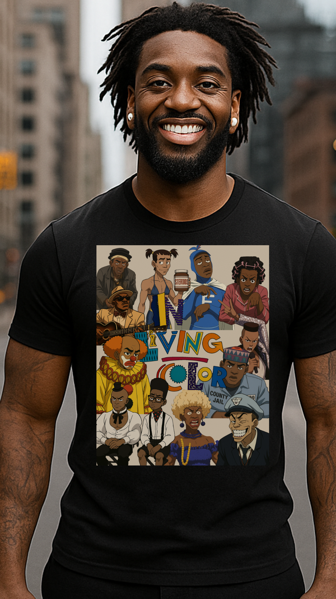 "In Living Color" Vibrant Graphic Tee for Retro 90s