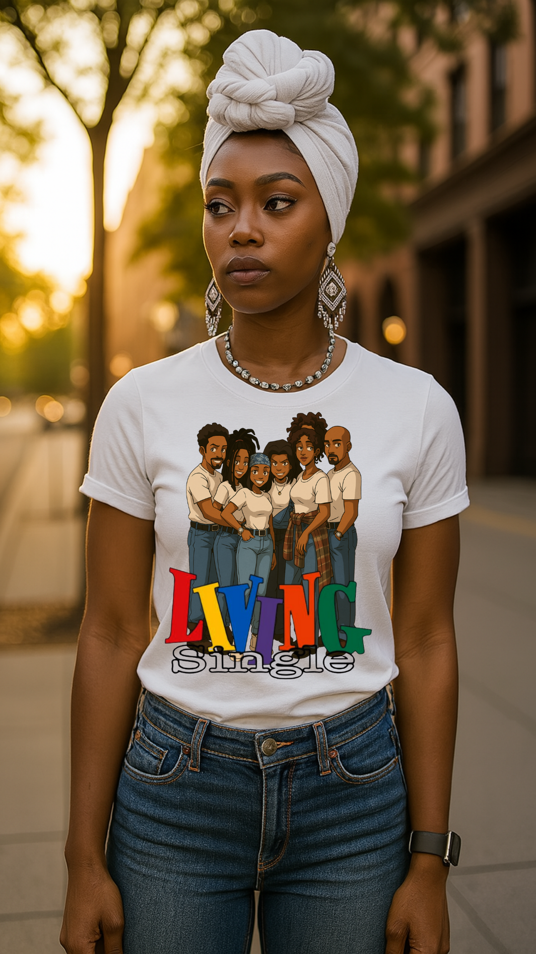 Living Single Unisex Heavy Cotton Tee - Nostalgic TV Show T-Shirt for Fans