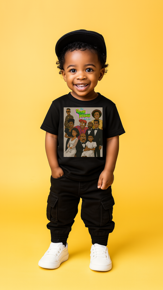Cool Fresh Prince Cartoon Family Toddler Tee, Fun Kids T-Shirt, Unique Gift for Birthdays, Family Reunion, Playdate Outfit, Everyday Wear