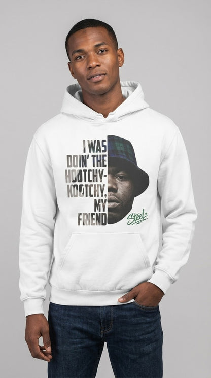 Steel "Juice" Hootchy Kootchy Hoodie – Vintage Movie Portrait Pullover