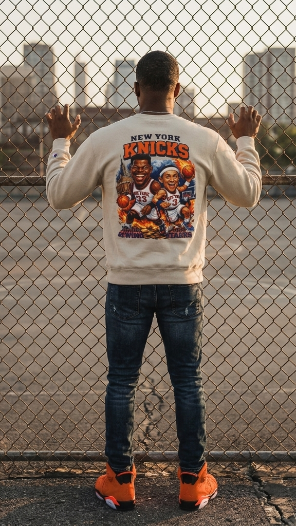 Champion X Empire New Your Knicks Legends Caricature Sweatshirt