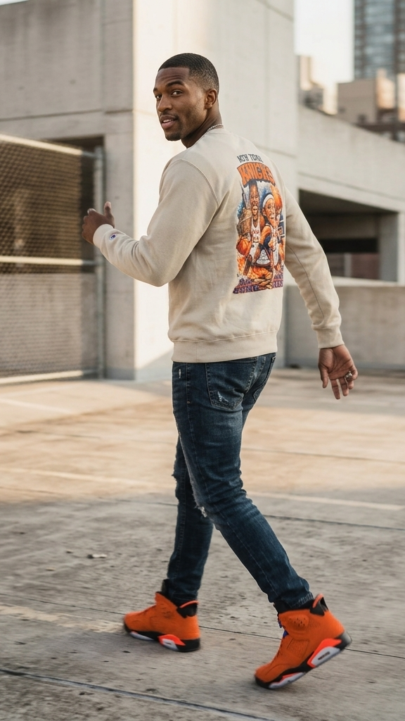 Champion X Empire New Your Knicks Legends Caricature Sweatshirt