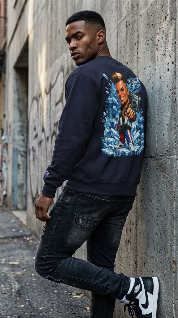 Vanilla Ice Retro Graphic Sweatshirt — Vintage 90s Rap Crewneck