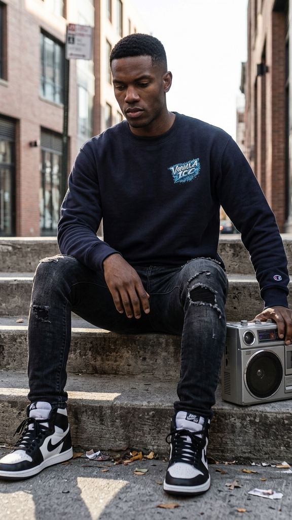 Vanilla Ice Retro Graphic Sweatshirt — Vintage 90s Rap Crewneck