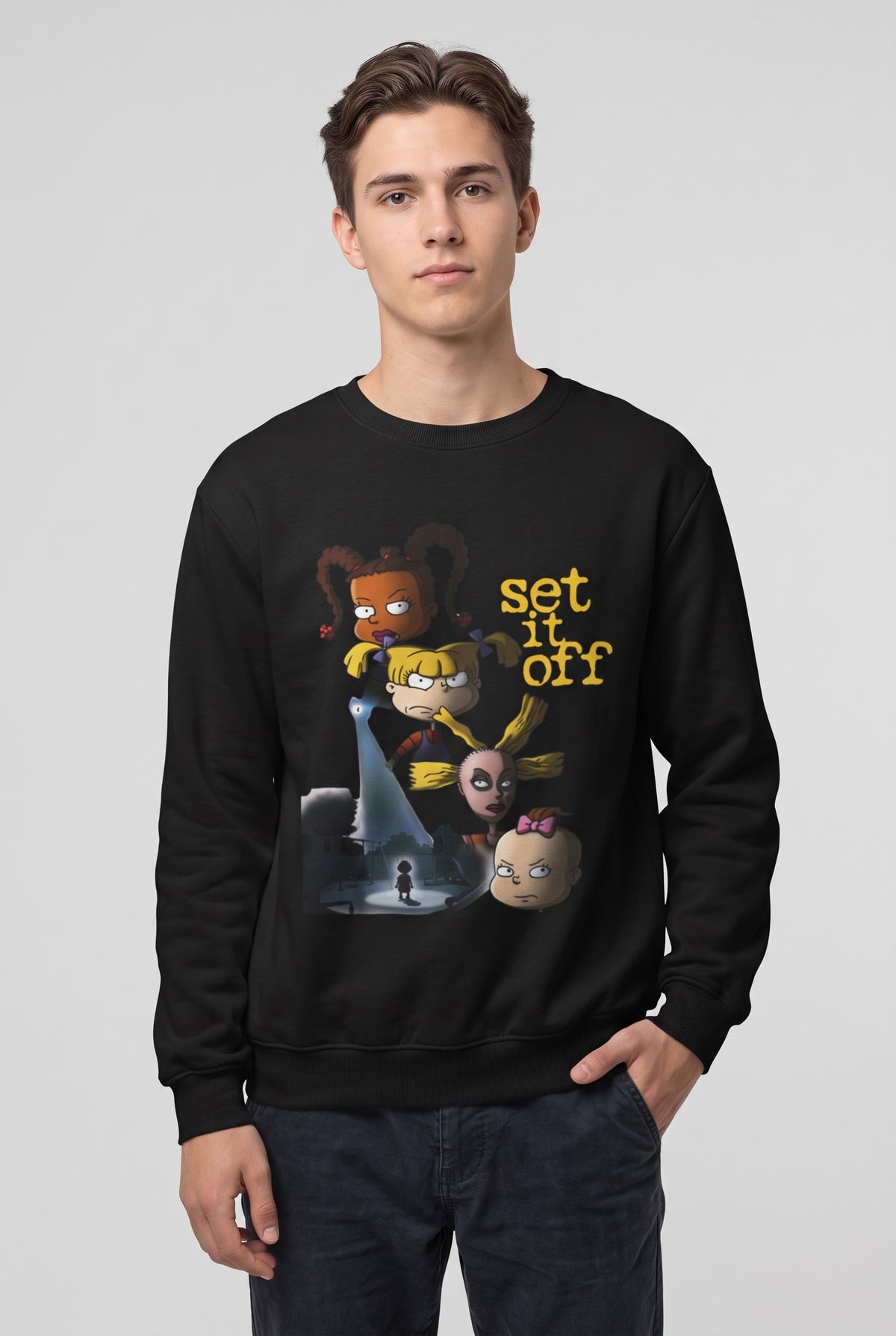 Cartoon "Girls of Rugrats Set It Off" Crewneck Sweatshirt