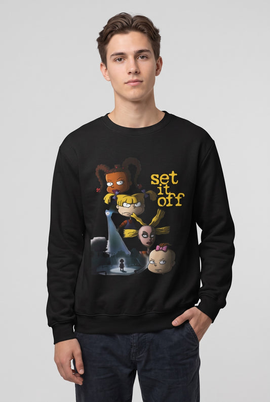 Cartoon "Girls of Rugrats Set It Off" Crewneck Sweatshirt
