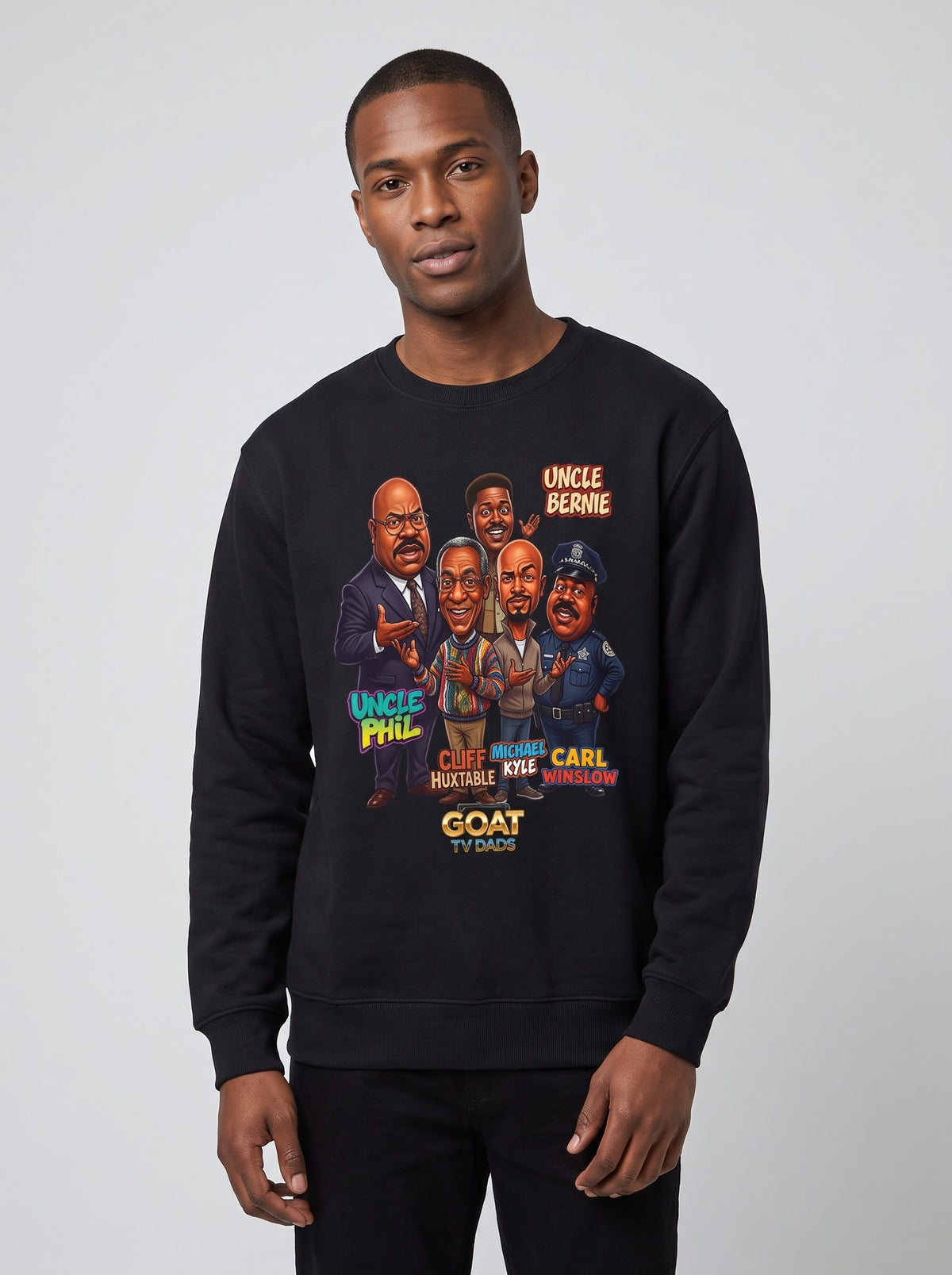 Cartoon Vintage GOAT TV Dad Crewneck Sweatshirt