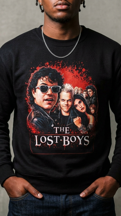 Lost Boys Crewneck Sweatshirt — Vintage Horror Movie Graphic (Welcome to Santa Carla)