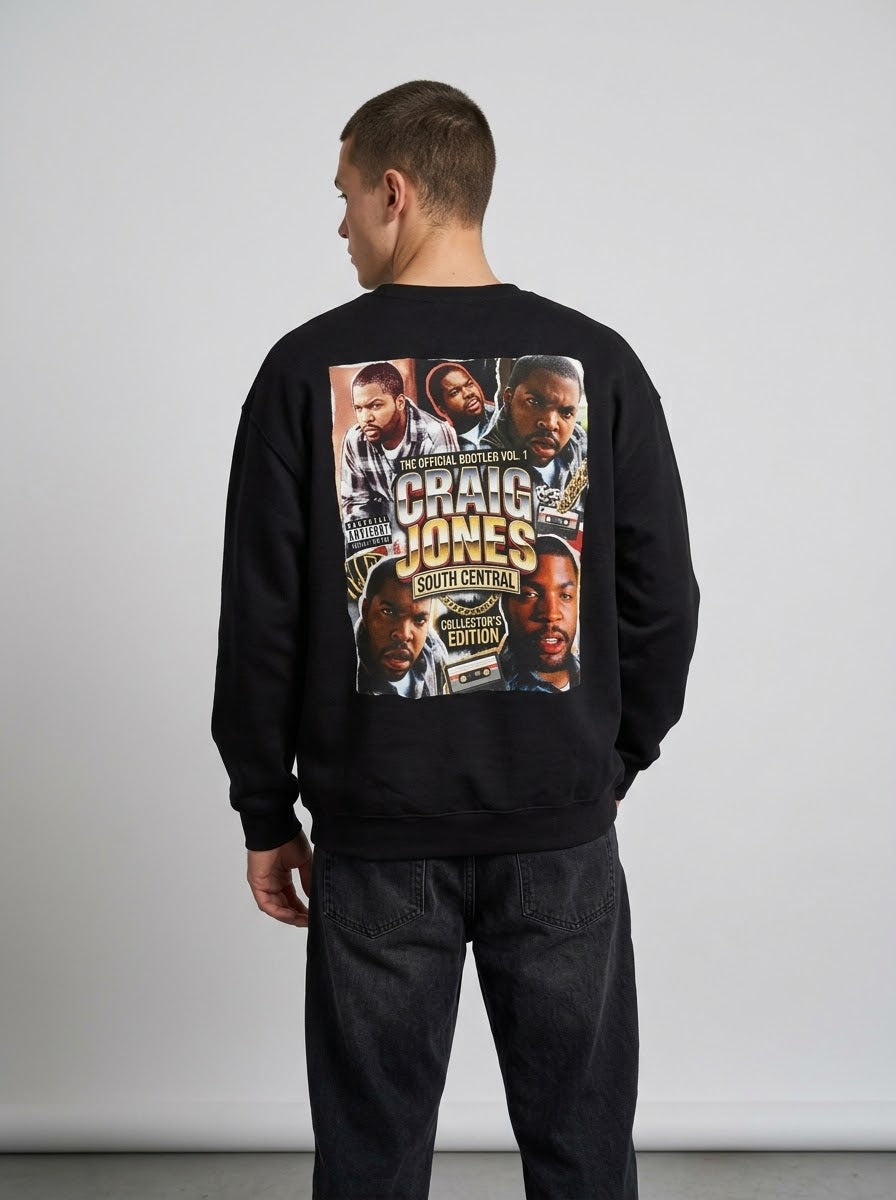 Craig Jones South Central Crewneck Sweatshirt — Retro Hip Hop Graphic Pullover