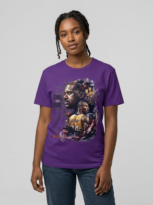 Kobe & Shaq Lakers Tee, Unisex Heavy Cotton T-Shirt, Basketball Fan Apparel, Sports Gift, Retro Basketball Graphic