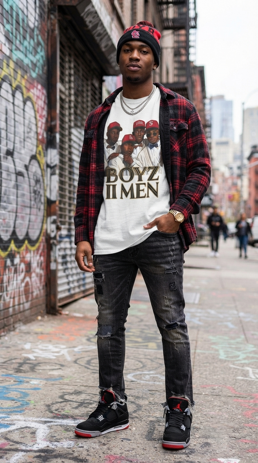 Boyz II Men Classic Portrait Graphic Tee - Retro R&B 90s Style