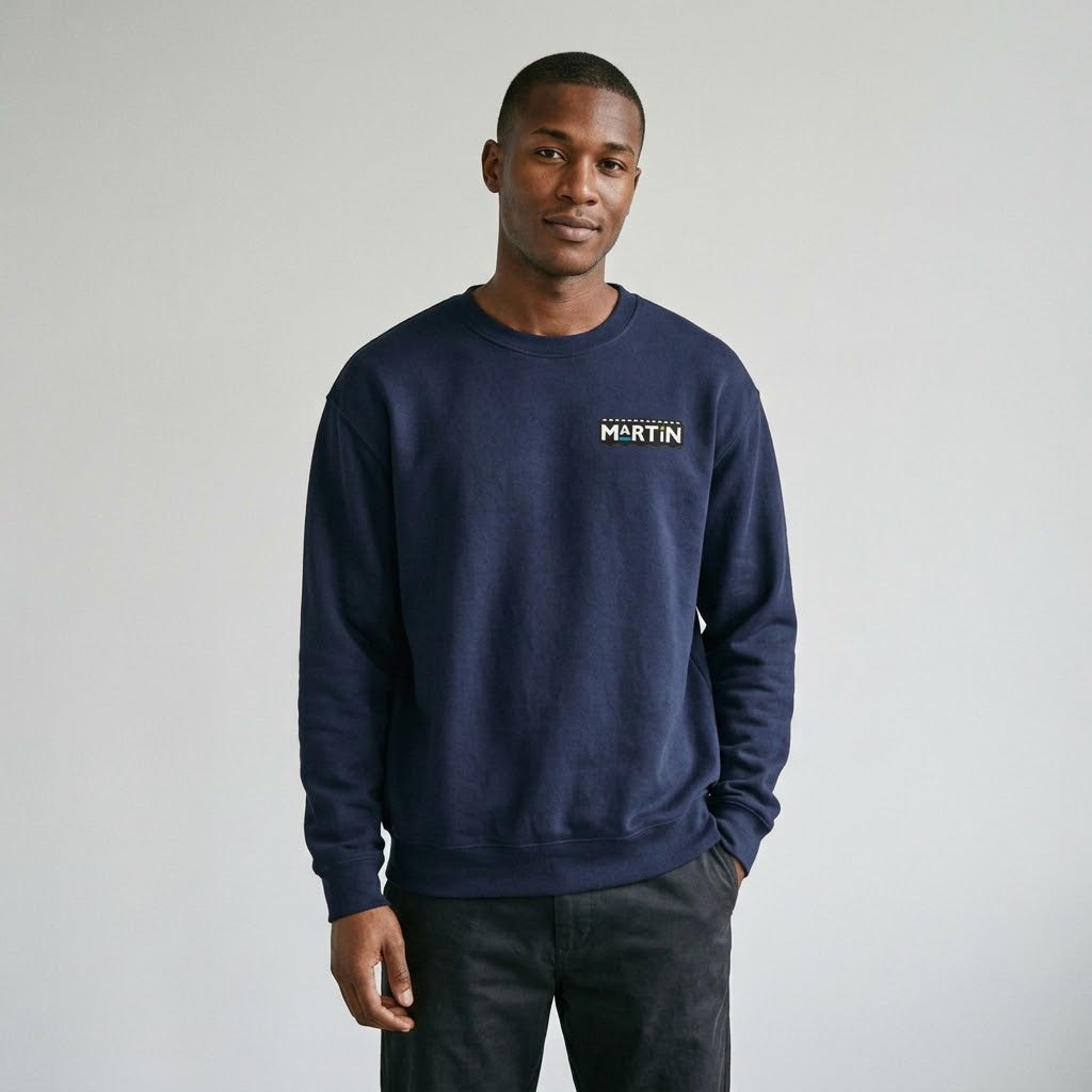 Martin Graphic Crewneck Sweatshirt — Vintage Retro Tommy Strawn Photo Collage