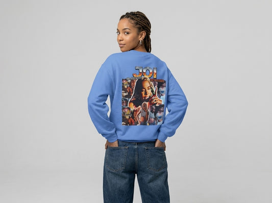 Joi Collage Crewneck Sweatshirt – Retro Concert Photo Graphic