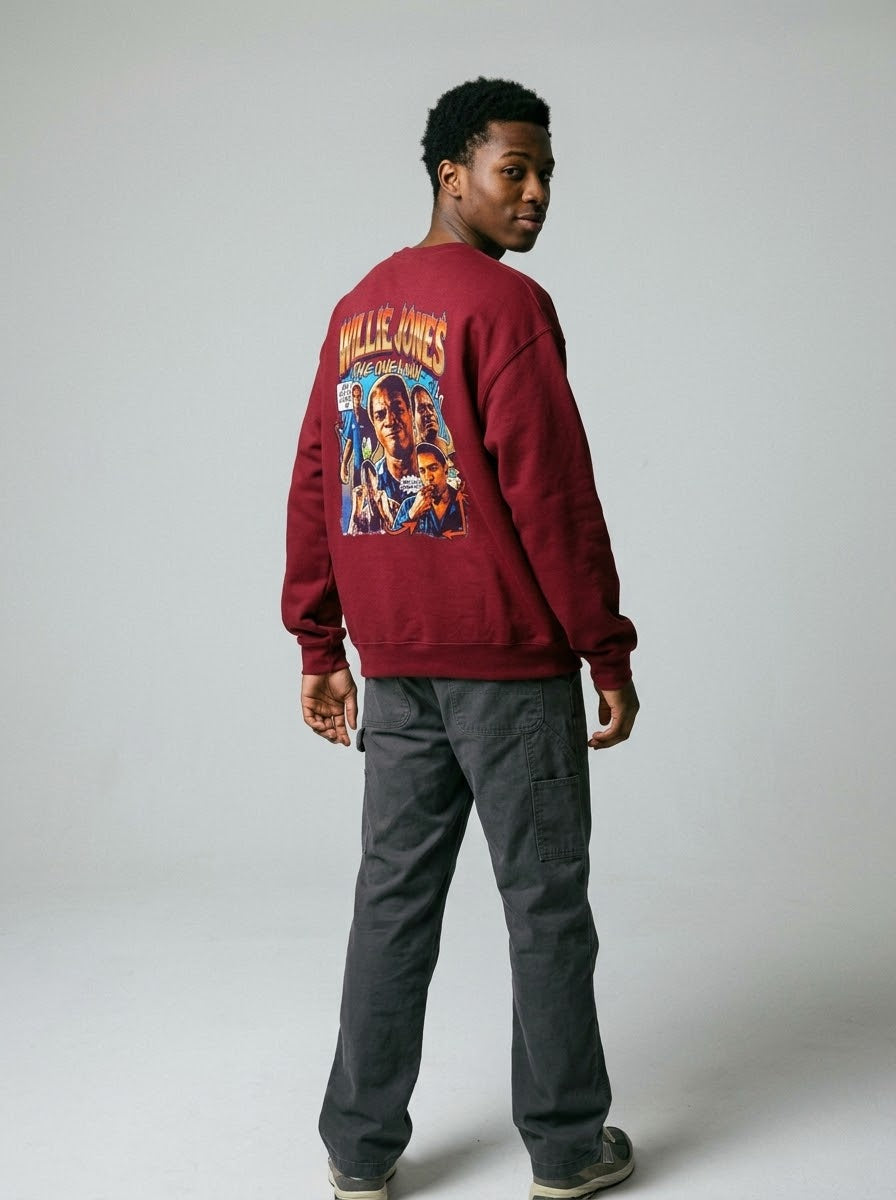 Willie Jones Graphic Crewneck Sweatshirt — Retro Soul Portrait Pullover