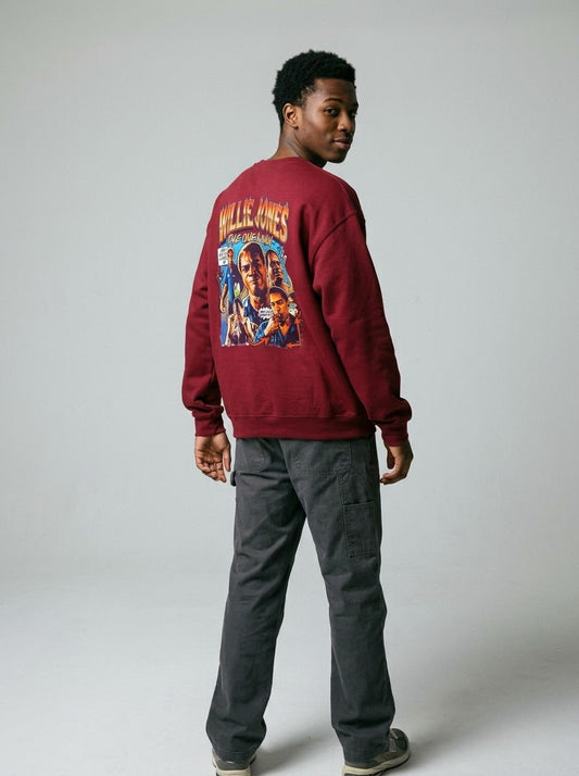 Willie Jones Graphic Crewneck Sweatshirt — Retro Soul Portrait Pullover