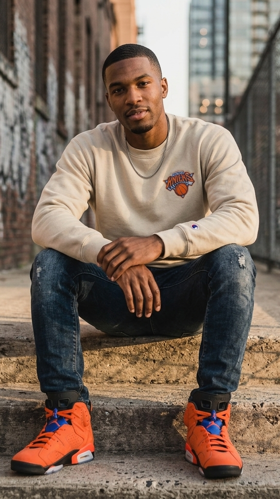 Champion X Empire New Your Knicks Legends Caricature Sweatshirt