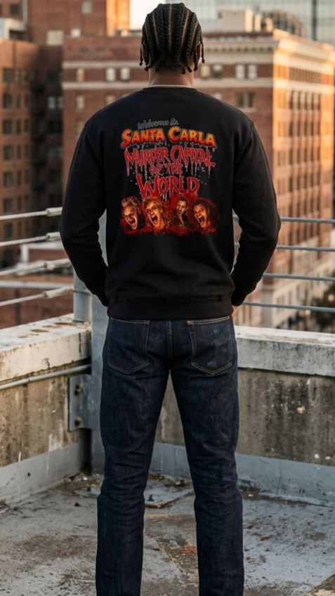 Lost Boys Crewneck Sweatshirt — Vintage Horror Movie Graphic (Welcome to Santa Carla)