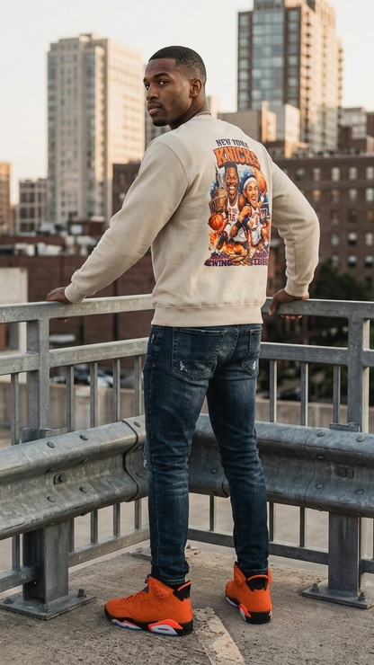 Champion X Empire New Your Knicks Legends Caricature Sweatshirt