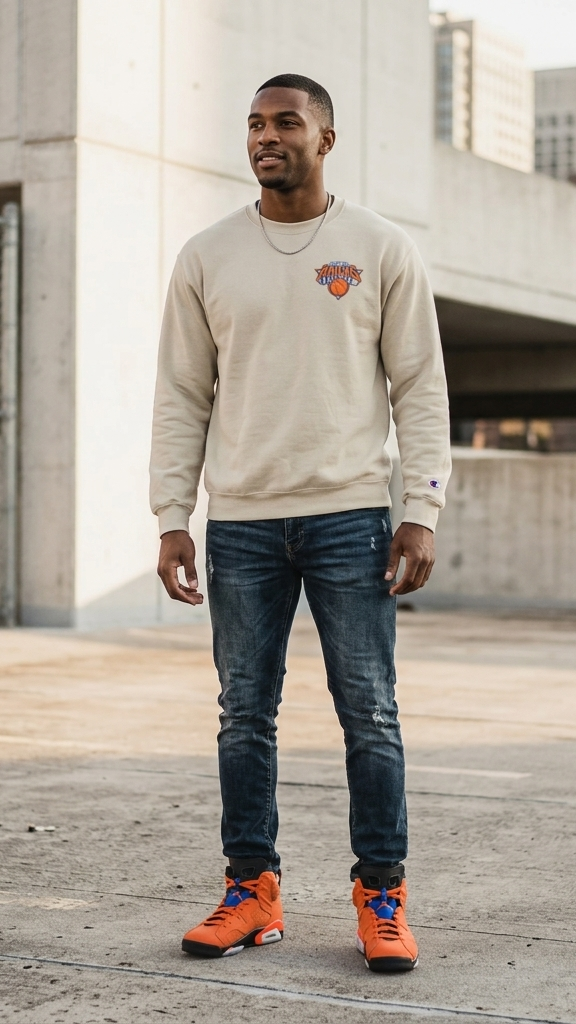 Champion X Empire New Your Knicks Legends Caricature Sweatshirt