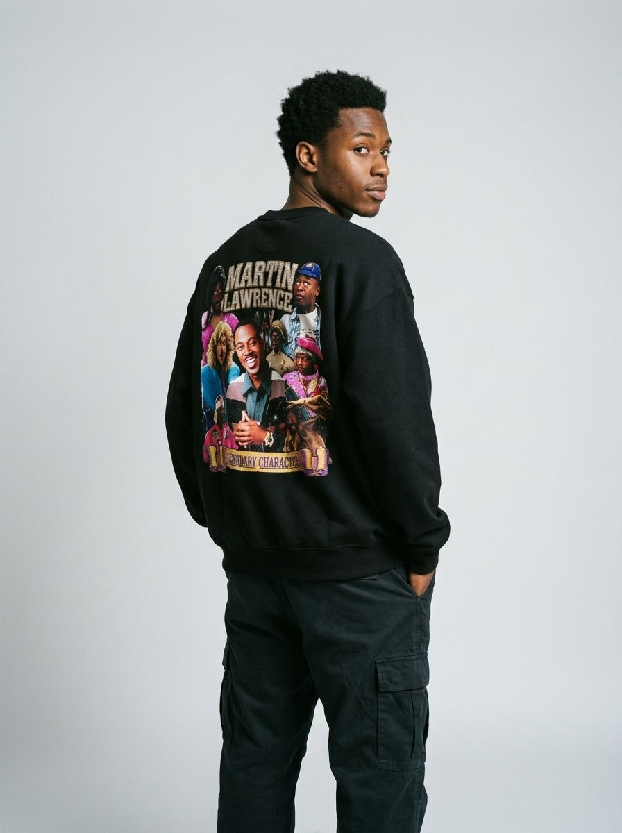 Martin Crewneck Sweatshirt — 'Legendary Characters' Retro TV Cast Graphic