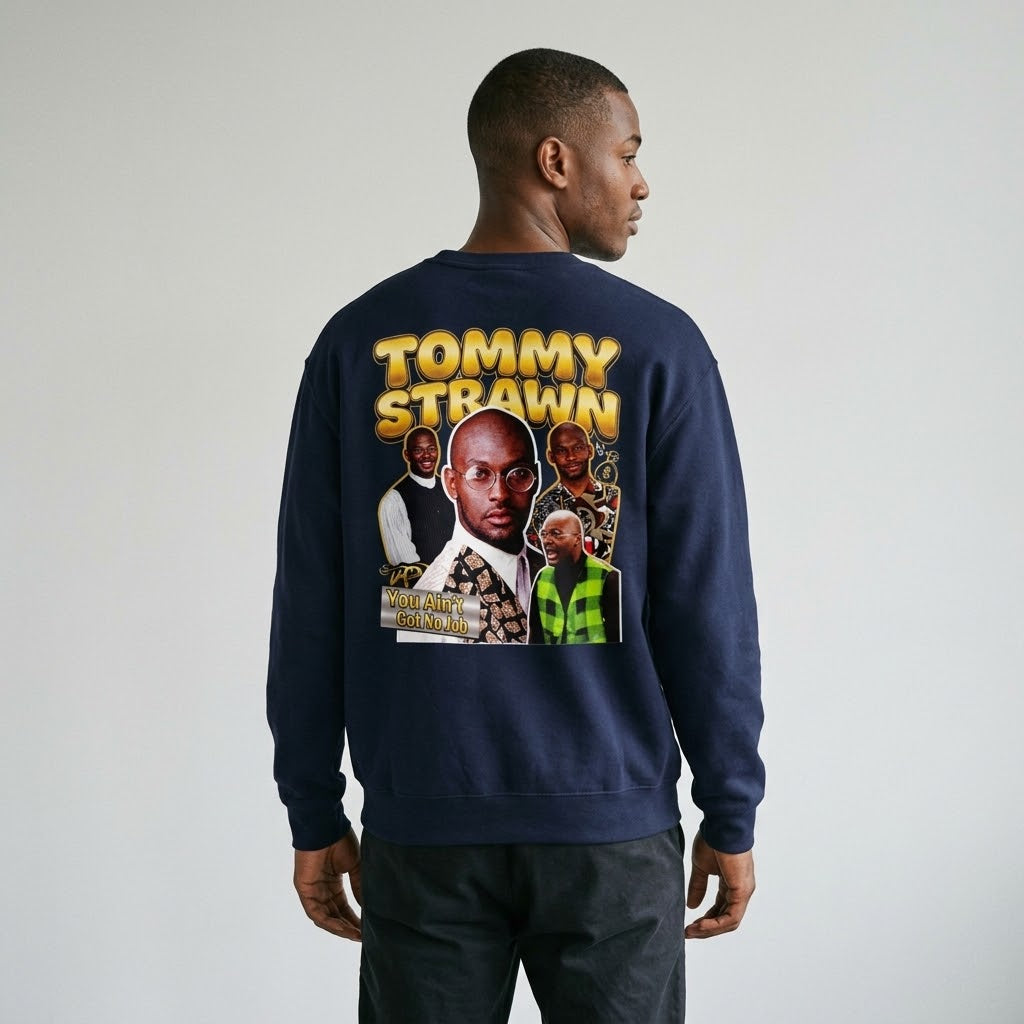 Martin Graphic Crewneck Sweatshirt — Vintage Retro Tommy Strawn Photo Collage