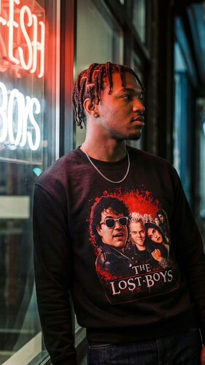 Lost Boys Crewneck Sweatshirt — Vintage Horror Movie Graphic (Welcome to Santa Carla)