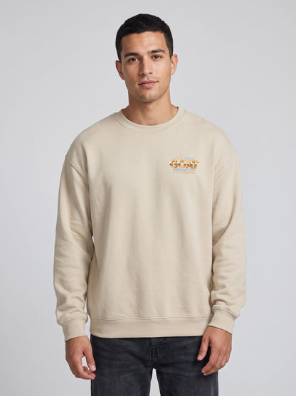 Crewneck Sweatshirt — 'GOAT' Icon Caricature Tribute Backprint